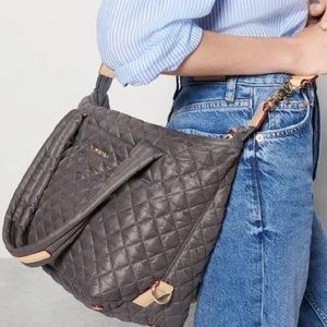 MZ Wallace Grey Medium Crossbody